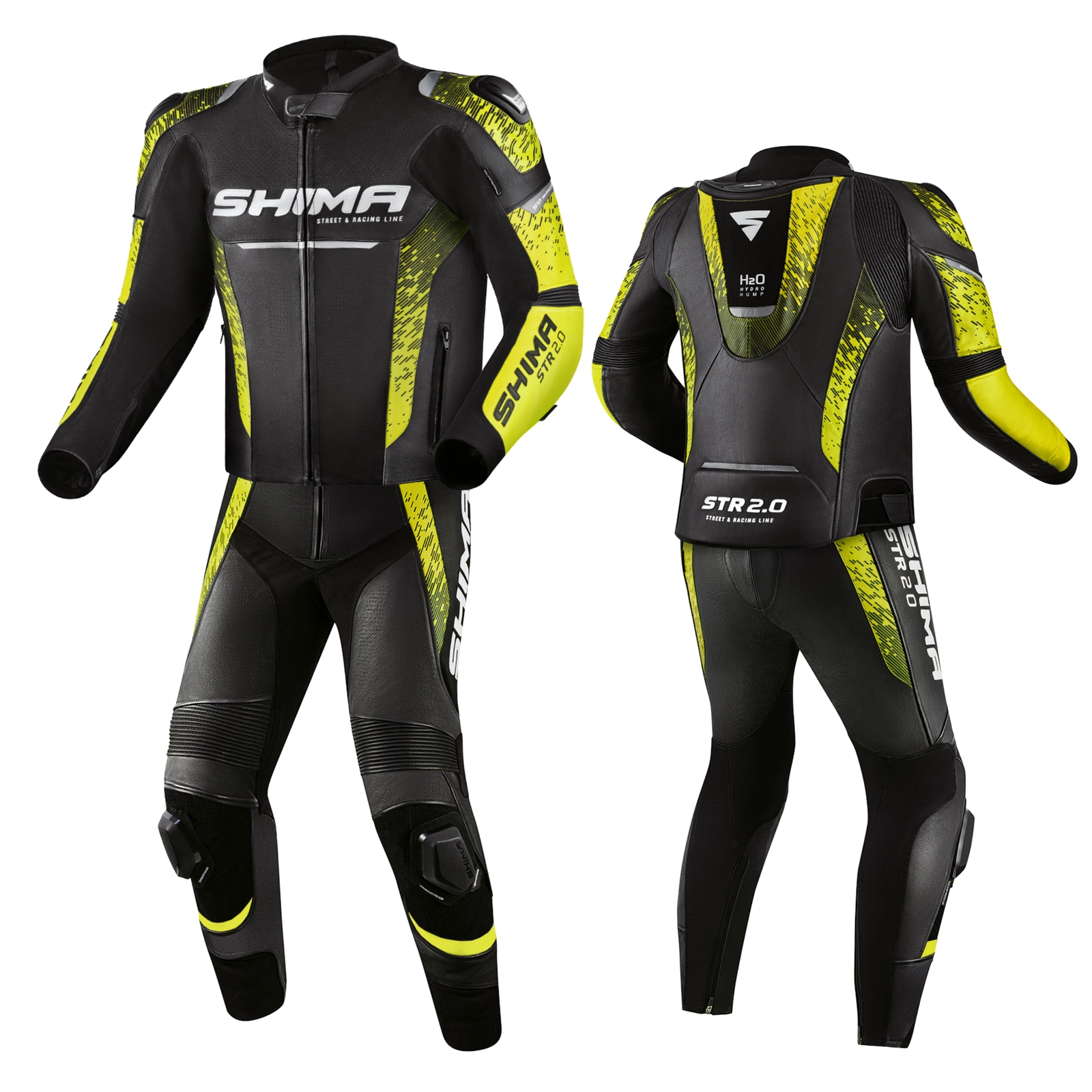 Kombinezon dwuczęściowy SHIMA STR 2.0 BLACK/YELLOW FLUO czarny żółty fluo - obrazek 3